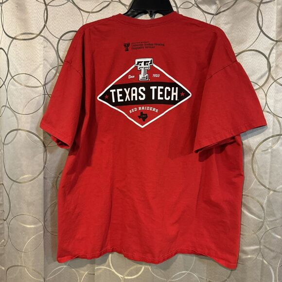 Texas Tech Red Raiders T-Shirt Red Men's 2XL NCAA College University Double Side - Picture 1 of 8